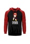 Gintama Kagura Kırmızı Reglan Kol Kapşonlu Sweatshirt Kırmızı
