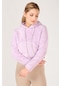Giyim Dünyası Kadın Kanguru Cep Kapişonlu Crop Polar Sweatshirt Violet