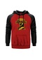 Harrry Potter Hufflepuff Kırmızı Reglan Kol Unisex Sweat Hoodie Kırmızı