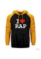 I Love Rap Sarı Reglan Kol Kapşonlu Sweatshirt Sarı