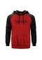 Iced Earth Logo 2 Kırmızı Reglan Kol Kapşonlu Sweatshirt Kırmızı