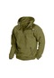 Ikkb İlkbahar ve Sonbahar Erkek Kapüşonlu Düz Renk Açık Yaka Bol Sweatshirt - Yeşil