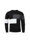 Ikkb Yeni Moda Rahat Patchwork Erkek Sweatshirt - Siyah