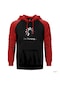 I'M Thinking Kırmızı Reglan Kol Kapşonlu Sweatshirt Kırmızı