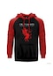 In Flames Kırmızı Reglan Kol Kapşonlu Sweatshirt Kırmızı (509939966) Kırmızı
