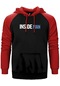 Insade Man Blue Kırmızı Renk Reglan Kol Kapşonlu Sweatshirt Kırmızı