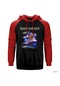 Iron Maiden Flight 666 Kırmızı Reglan Kol Kapşonlu Sweatshirt Kırmızı