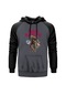 Iron Maiden Monster Guitarist Gri Reglan Kol Kapşonlu Sweatshirt Gri