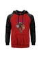 Iron Maiden Monster Guitarist Kırmızı Reglan Kol Kapşonlu Sweat Kırmızı