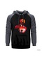 Iron Man And Thanos Gri Reglan Kol Kapşonlu Sweatshirt Gri