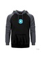 Iron Man Arc Reactor Circled Gri Reglan Kol Kapşonlu Sweatshirt Gri