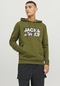 Jack & Jones Logolu Kapüşonlu Sweatshirt - Dust 12240214 Olive Branch