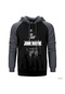 John Wayne Gri Reglan Kol Kapşonlu Sweatshirt Gri