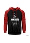 John Wayne Kırmızı Reglan Kol Kapşonlu Sweatshirt Kırmızı