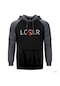 Kazanan Ve Kaybeden Gri Reglan Kol Kapşonlu Sweatshirt Gri