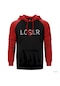 Kazanan Ve Kaybeden Kırmızı Reglan Kol Kapşonlu Sweatshirt Kırmızı