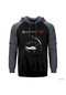 King Crimson Red Gri Reglan Kol Kapşonlu Sweatshirt Gri
