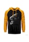 King Kong Face Sarı Reglan Kol Kapşonlu Sweatshirt Sarı