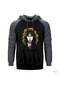 Kiss Vinnie Vincent Gri Reglan Kol Kapşonlu Sweatshirt Gri