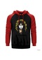 Kiss Vinnie Vincent Kırmızı Reglan Kol Kapşonlu Sweatshirt Kırmızı