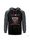 La Casa De Papel Team Gri Reglan Kol Kapşonlu Sweatshirt Gri