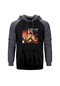 Manowar Warriors Of The World Gri Reglan Kol Kapşonlu Sweatshirt Gri