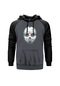 Maske Gri Reglan Kol Kapşonlu Unisex Sweatshirt Gri