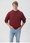 Mavi - Kapüşonlu Kırmızı Basic Sweatshirt 0610062-85633