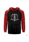 Metallica Death Magnetic Kırmızı Reglan Kol Kapşonlu Sweatshirt Kırmızı