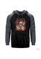 Metallica Skull Battery Gri Reglan Kol Kapşonlu Sweatshirt Gri