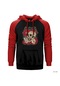 Metallica Skull Battery Kırmızı Reglan Kol Kapşonlu Sweatshirt Kırmızı