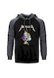 Metallica Skull Gri Reglan Kol Kapşonlu Sweatshirt Gri (528778128) Gri