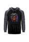 Metallica Skull Guitar Gri Reglan Kol Kapşonlu Sweatshirt Gri