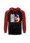 Muse 1998 Album Cover Kırmızı Reglan Kol Kapüşonlu Unisex Sweatshirt Kırmızı