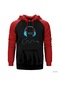 Music Is Life 2 Kırmızı Reglan Kol Kapüşonlu Unisex Sweatshirt Kırmızı