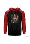 One Piece Luffy Kırmızı Reglan Kol Kapşonlu Sweatshirt Kırmızı