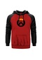 Overwatch Logo Kırmızı Reglan Kol Unisex Sweatshirt Hoodie Kırmızı