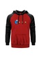 Pac Man Blue Kırmızı Reglan Kol Unisex Sweatshirt Hoodie Kırmızı