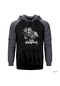 Panda Keep Sleeping Gri Reglan Kol Kapşonlu Sweatshirt Gri