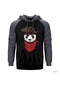 Panda Korsan Gri Reglan Kol Kapşonlu Sweatshirt Gri