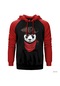 Panda Korsan Kırmızı Reglan Kol Kapşonlu Sweatshirt Kırmızı