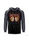 Pantera Skull Gri Reglan Kol Kapşonlu Sweatshirt Gri