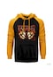 Pantera Skull Sarı Reglan Kol Kapşonlu Sweatshirt Sarı