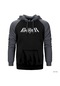 Punisher Official Logo Gri Reglan Kol Kapşonlu Sweatshirt Gri