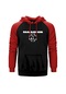 Rammstein Logo 2 Kırmızı Reglan Kol Kapşonlu Sweatshirt Kırmızı