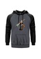 Rocket Raccoon Body Gri Reglan Kol Kapşonlu Sweatshirt Gri