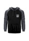Route66 Logo Gri Reglan Kol Kapşonlu Sweatshirt Gri