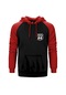 Route66 Logo Kırmızı Reglan Kol Kapşonlu Sweatshirt Kırmızı