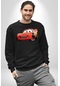 Şimşek Mcqueen Arabalar Unisex Siyah Sweatshirt Siyah