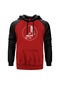 Skater Skull Kırmızı Reglan Kol Unisex Sweatshirt Hoodie Kırmızı